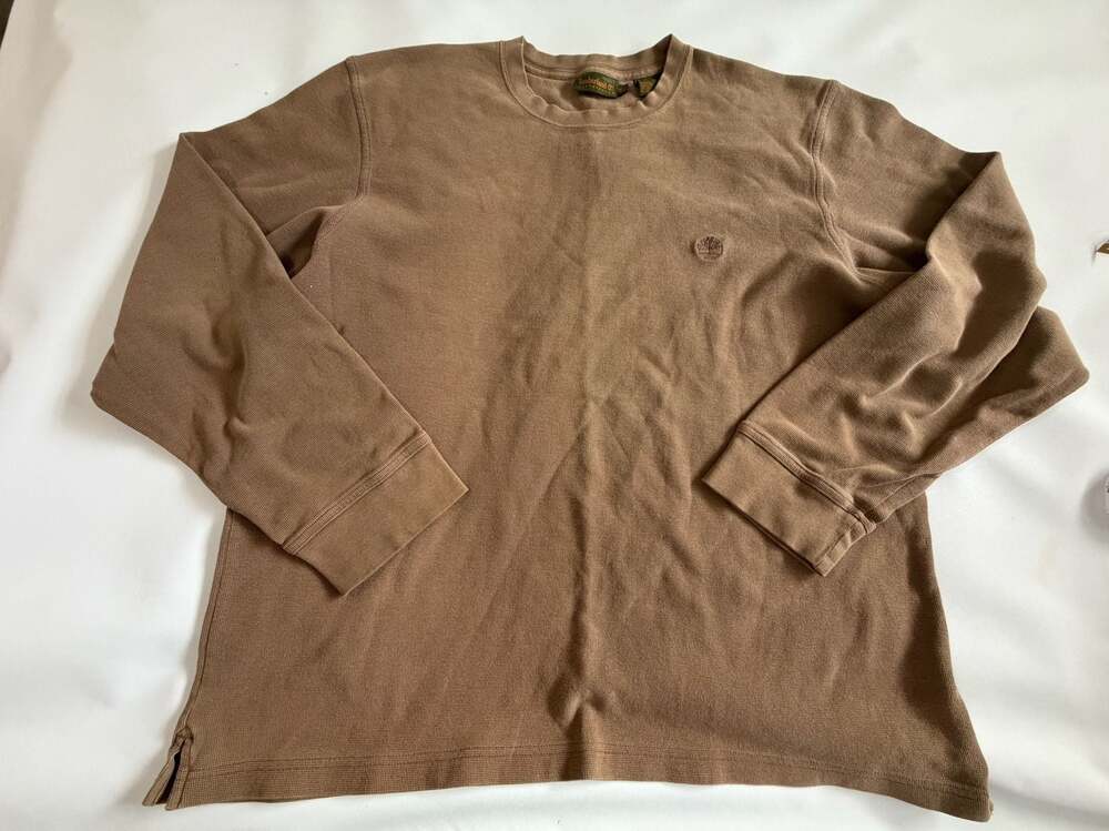Timberland Thermal Shirt Mens XXL Brown Long Sleeve Y2K